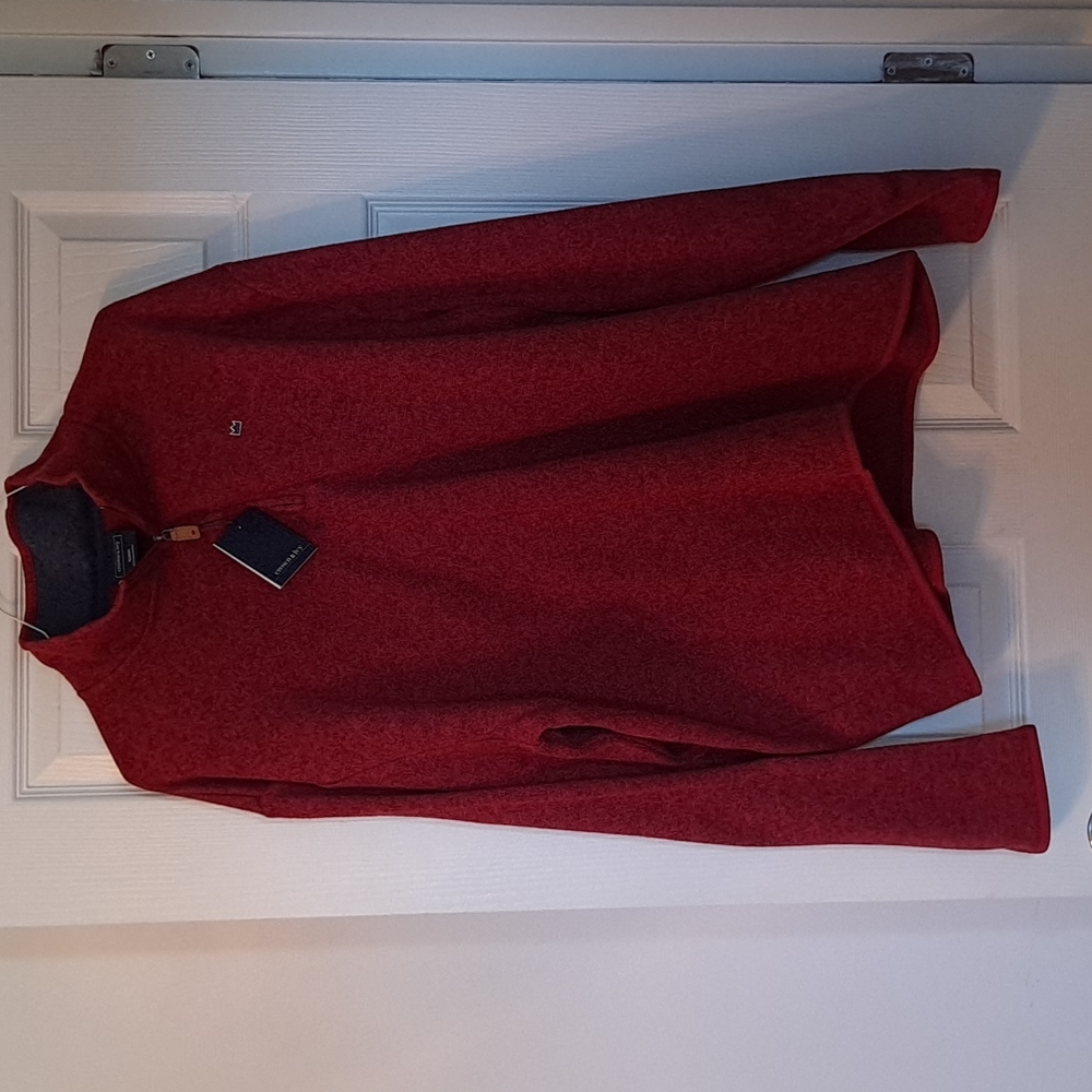 Men's Red Crown & Ivy Quarter Zip, Size XL